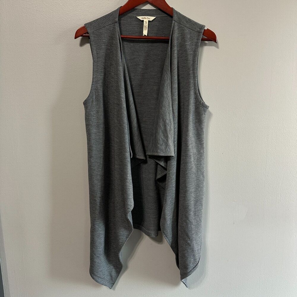 Matilda Jane Womens Count It Out Draped Cardigan Vest Size Medium Grey